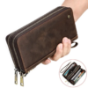 Ponosib Brand Executive Genuine Leather Travel Clutch - All-in-One Wallet with Smart Zipper Lock, Multiple Card Slots and Passport Chamber"