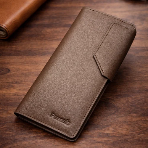 ponosib leather Premium Long Wallet brown